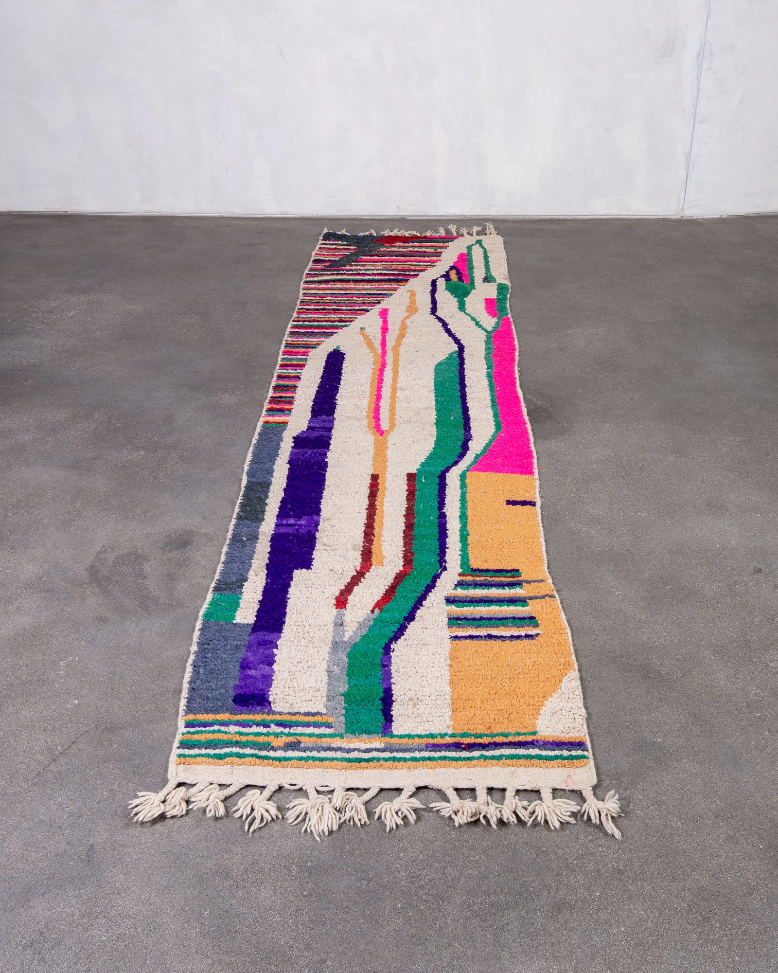 Modern designer handcrafted Berber rug from morocco Boujed with beautiful colors and patterns